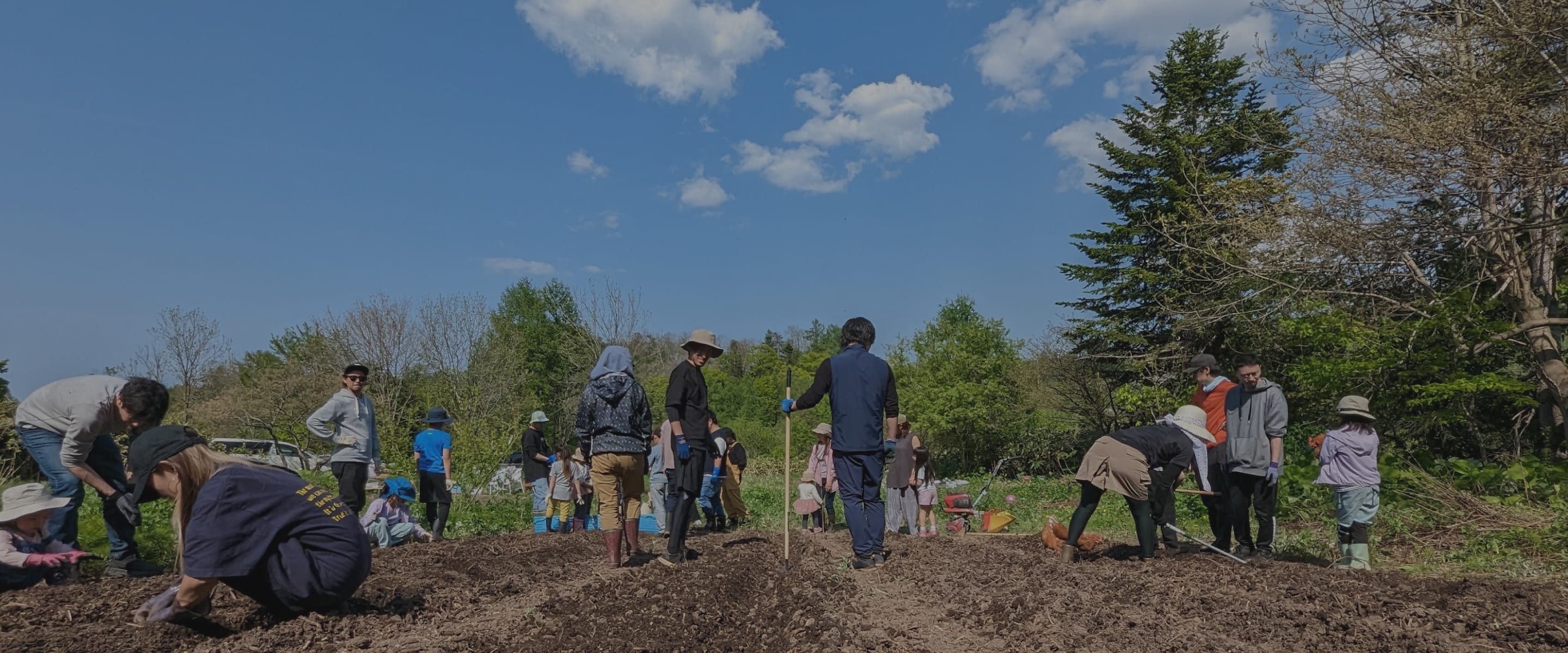 農作業をしている
